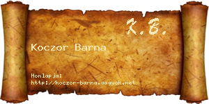 Koczor Barna névjegykártya