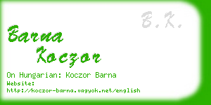 barna koczor business card